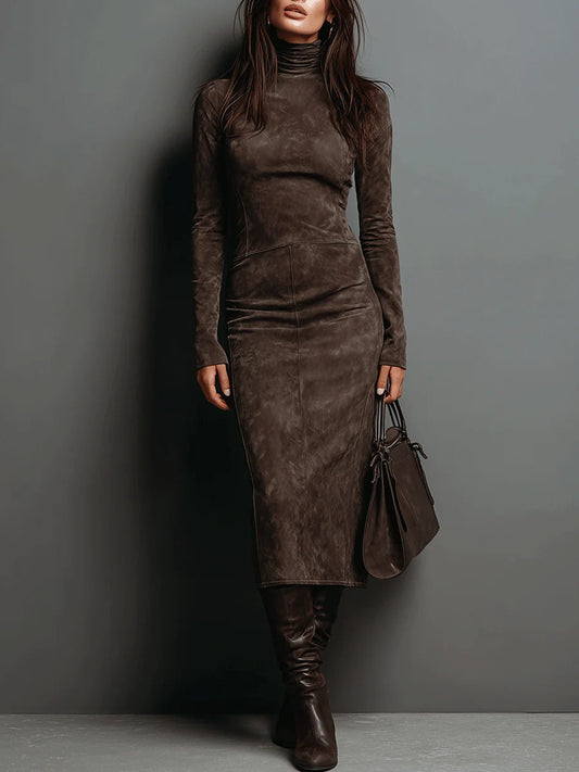 Ava | Vestido midi efecto ante