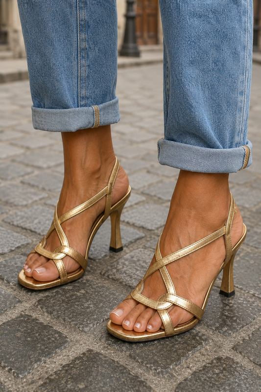 Eliana | Tacones Dorados de Mujer