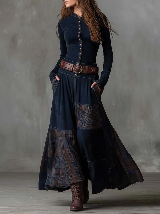 Élise | Maxivestido de Ante con Cinturón