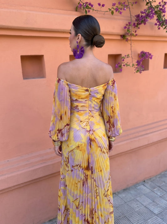 Gregoria™ | Vestido Largo Floral con Escote Profundo