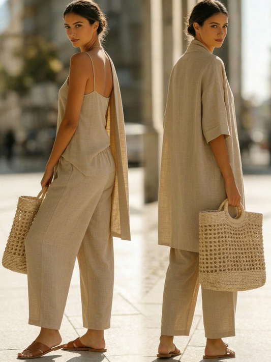 Isa | Conjunto de tres piezas elegante sin esfuerzo
