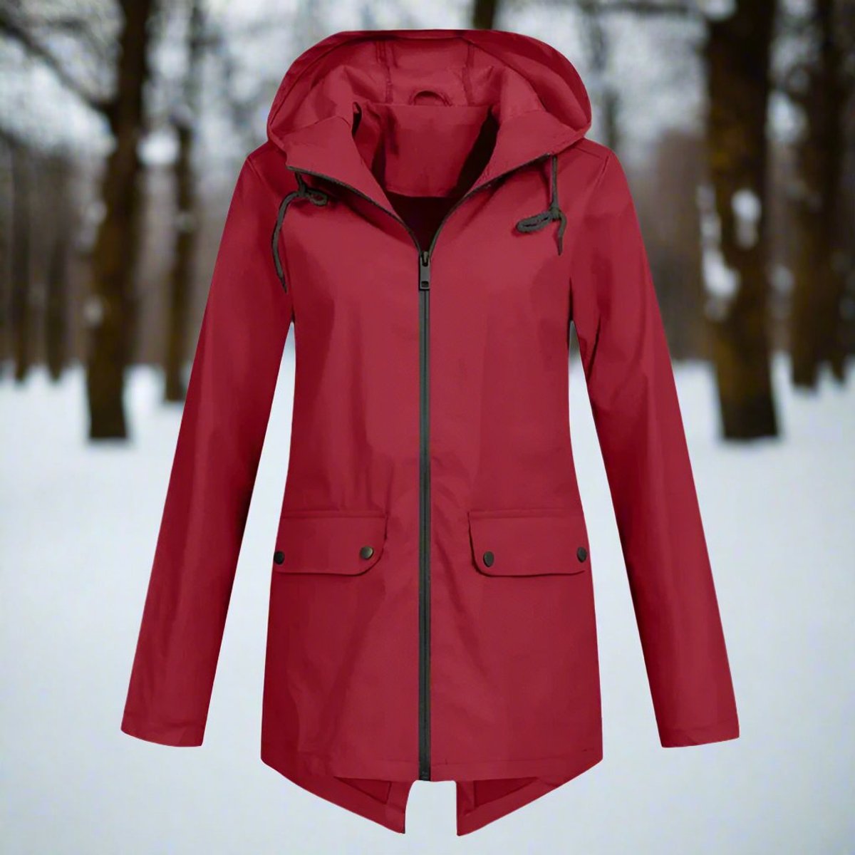 Lorraine | Chaqueta Impermeable Larga con Capucha