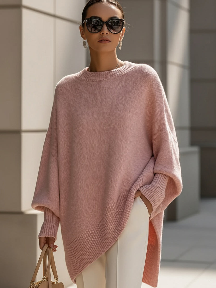 Jennifer | Jersey Oversize Drapeado con Cuello Ancho