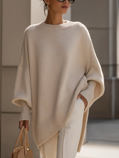 Jennifer | Jersey Oversize Drapeado con Cuello Ancho