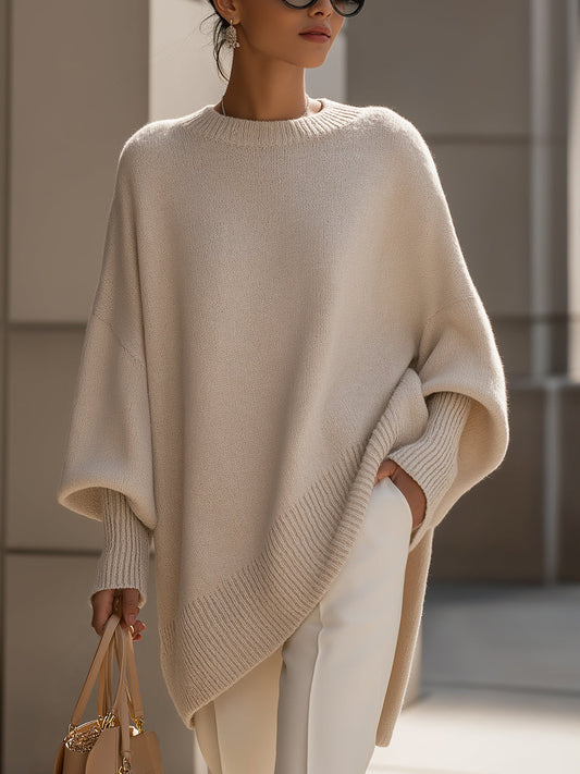 Jennifer | Jersey Oversize Drapeado con Cuello Ancho