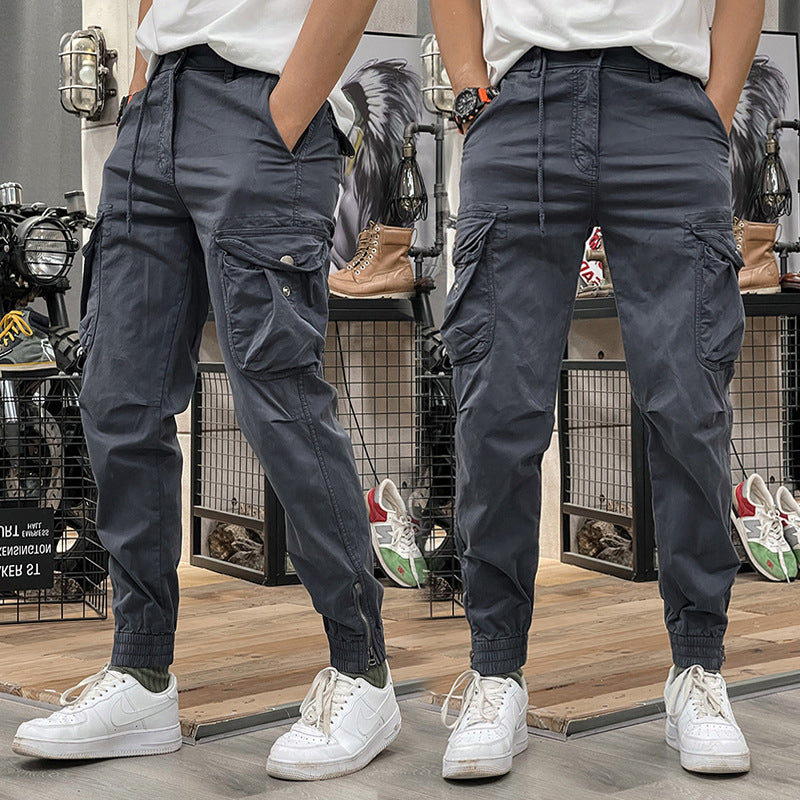 Pantalones Cargo Marino Multibolsillo