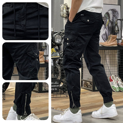 Pantalones Cargo Marino Multibolsillo