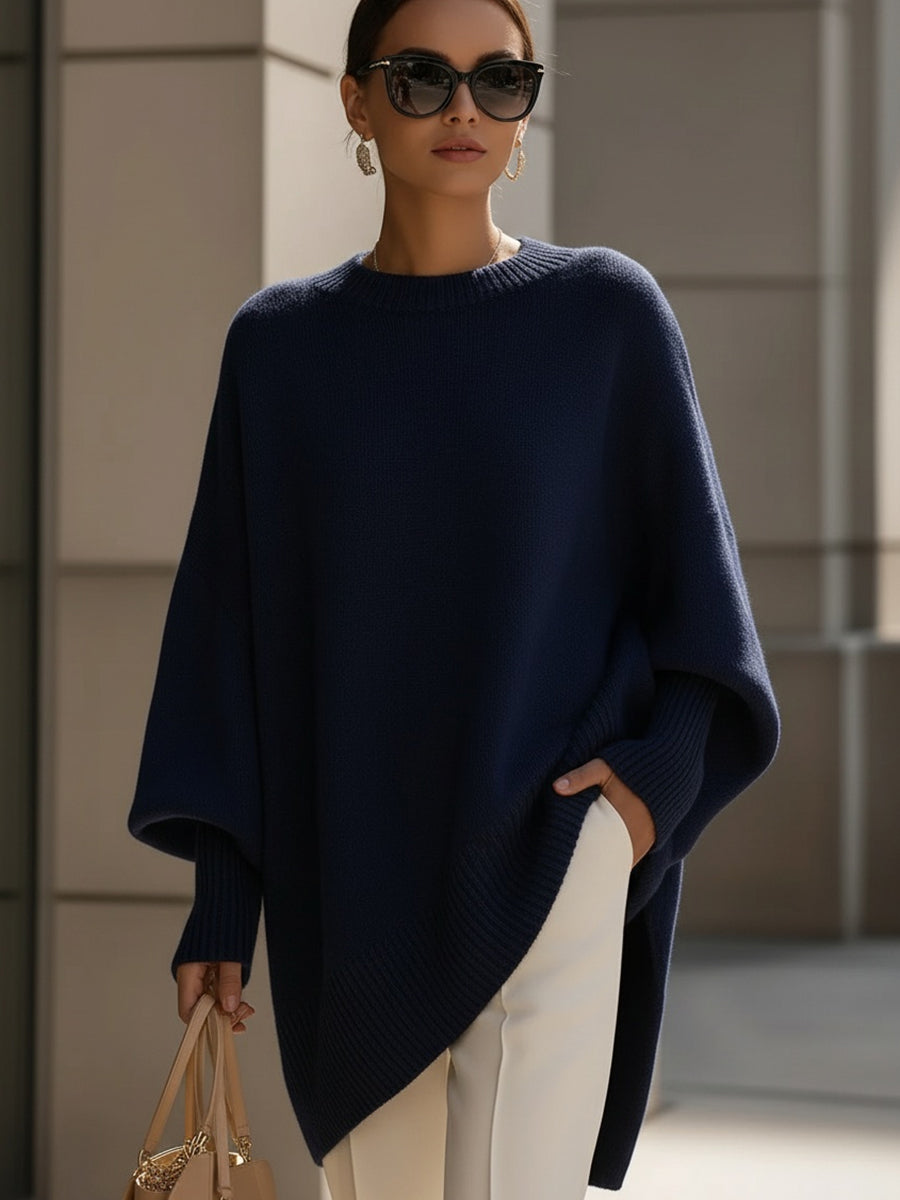 Jennifer | Jersey Oversize Drapeado con Cuello Ancho
