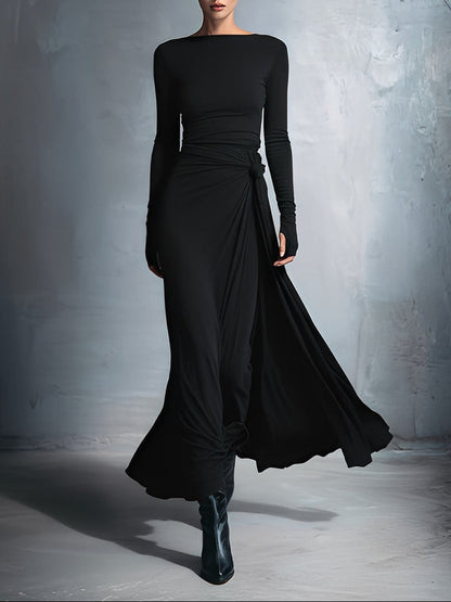 Naomie | Maxivestido Cruzado con Nudo de Seda