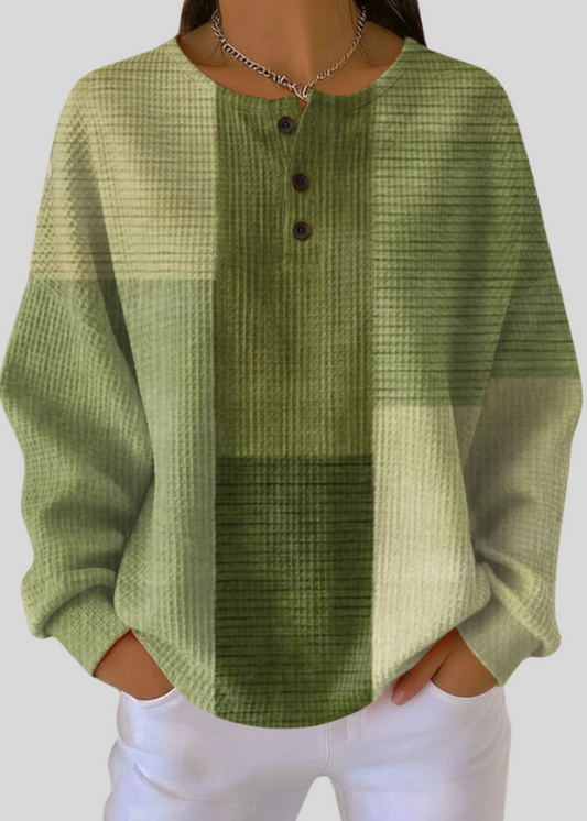 Nora | Sudadera Henley de Punto Gofre