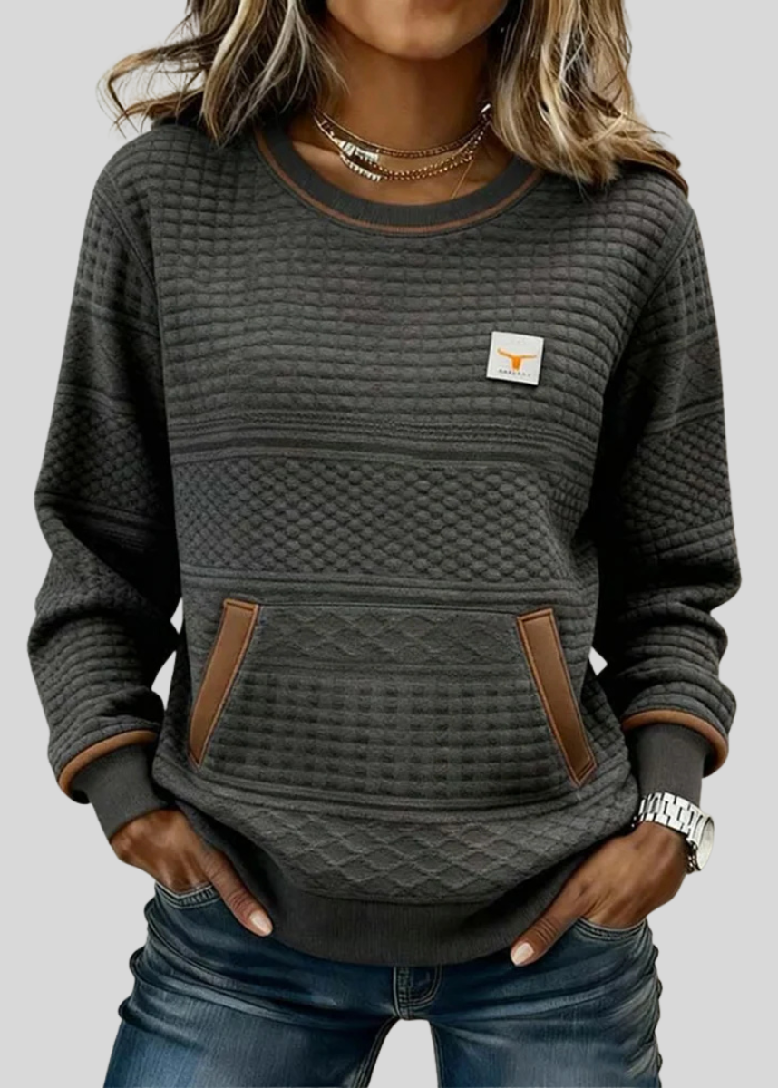 Ella | Sudadera Colorblock con Bolsillo Canguro
