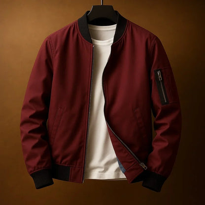 Bomber para Hombre Clásico con Bolsillo en la Manga