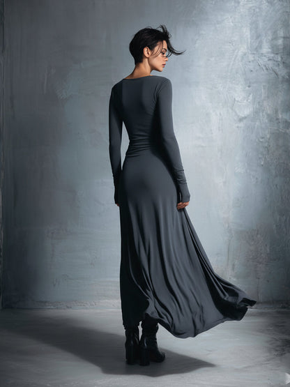 Naomie | Maxivestido Cruzado con Nudo de Seda