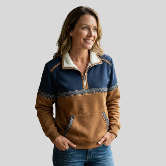 Amelia | Jersey con Media Cremallera y Cuello de Borrego
