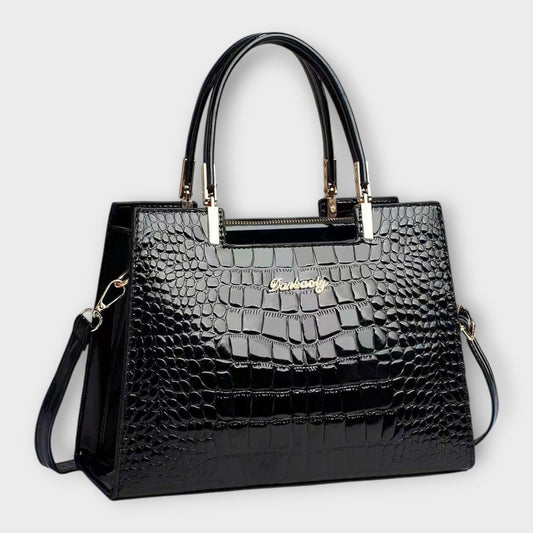 Erain - Bolso brillante en piel con grabado de cocodrilo