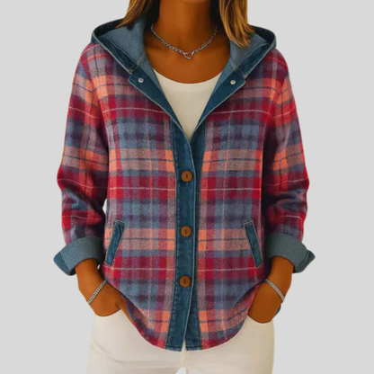 Olivia | Sobrecamisa a Cuadros con Capucha