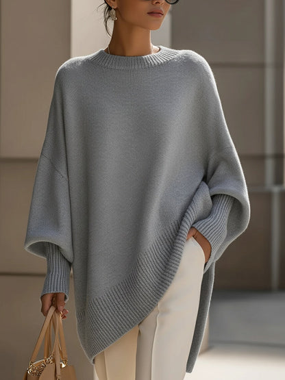 Jennifer | Jersey Oversize Drapeado con Cuello Ancho