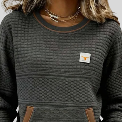 Ella | Sudadera Colorblock con Bolsillo Canguro