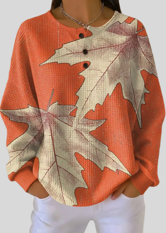 Lily | Sudadera Oversize con Estampa de Hojas