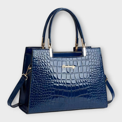 Erain - Bolso brillante en piel con grabado de cocodrilo