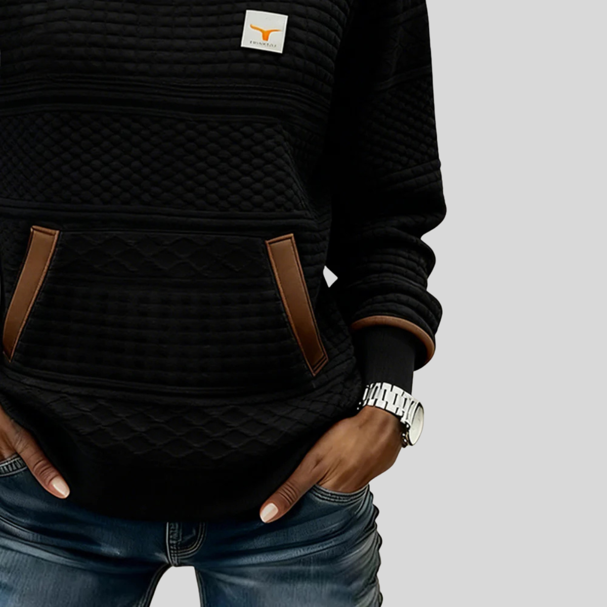 Ella | Sudadera Colorblock con Bolsillo Canguro
