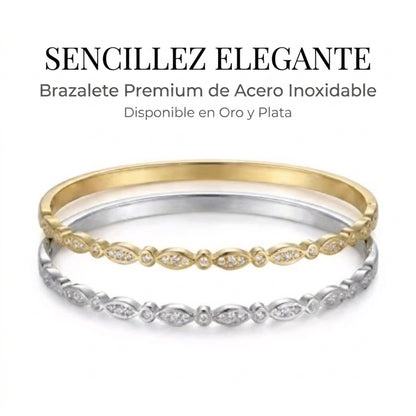 Pulsera elegante en oro con circonita