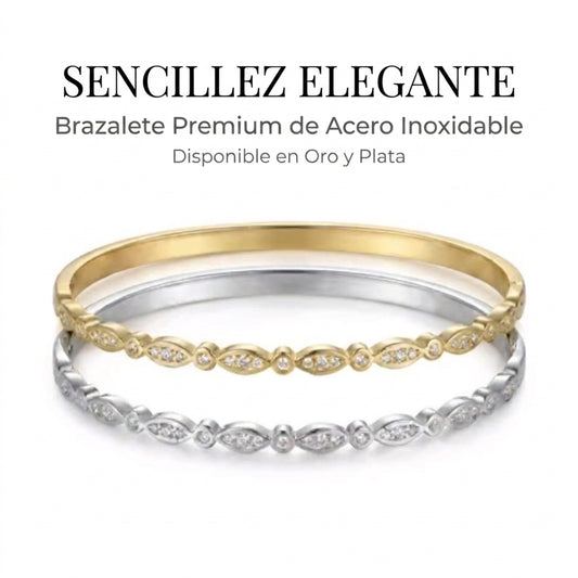 Pulsera elegante en oro con circonita