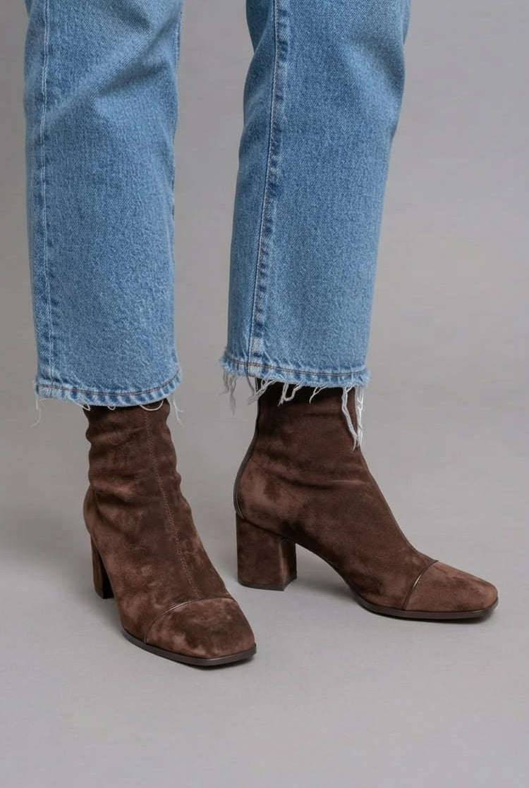 Ava | Botines Elegantes con Tacón Cuadrado