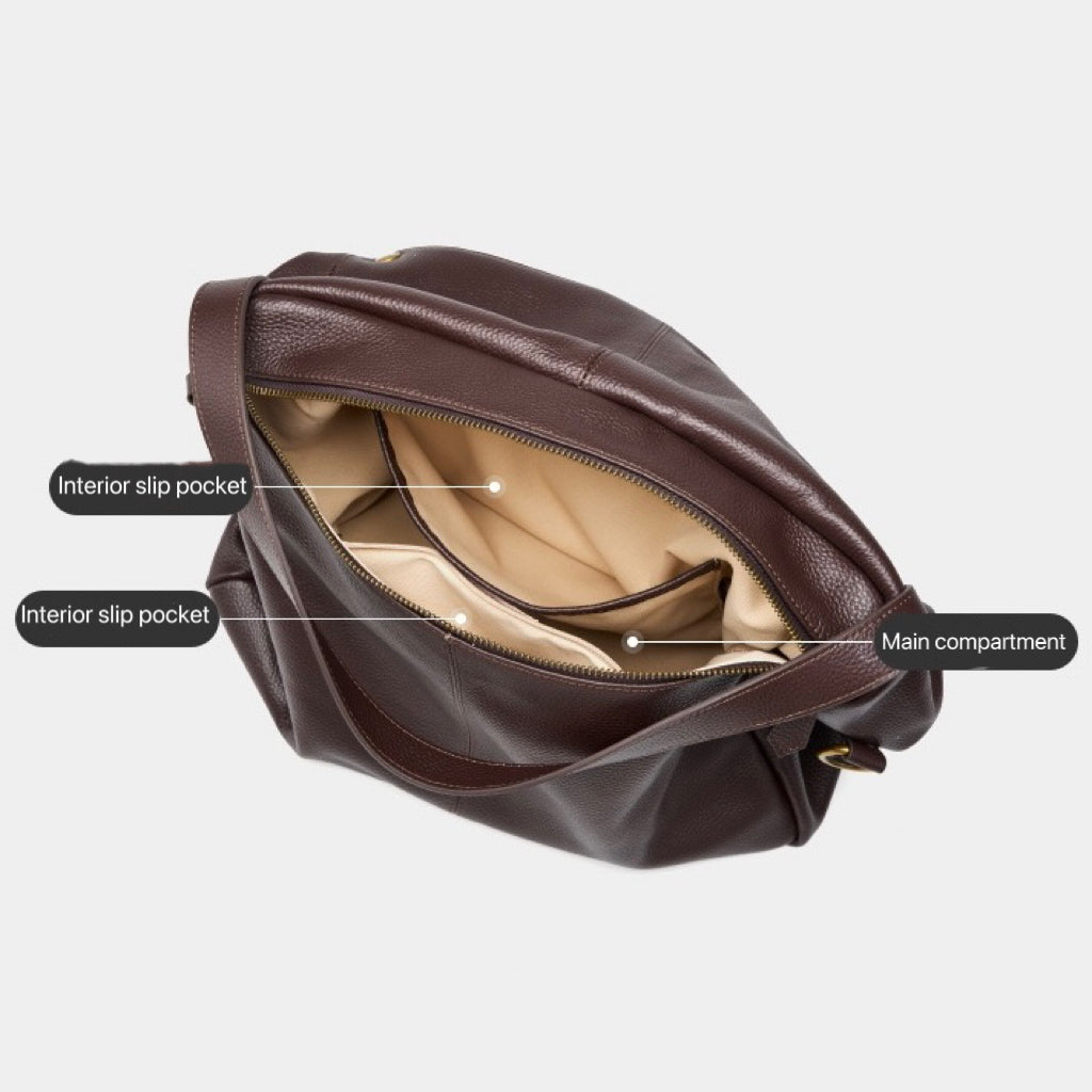Adriana | Bolso minimalista de piel auténtica suave y retro para diario