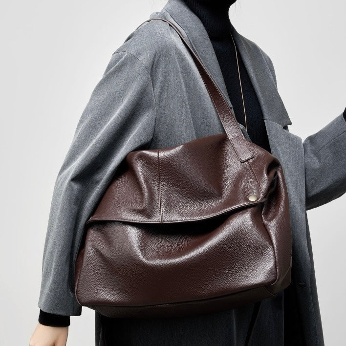 Adriana | Bolso minimalista de piel auténtica suave y retro para diario