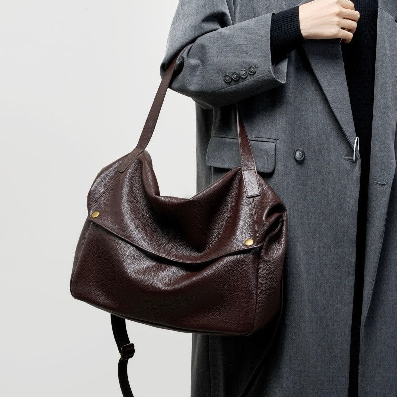 Adriana | Bolso minimalista de piel auténtica suave y retro para diario