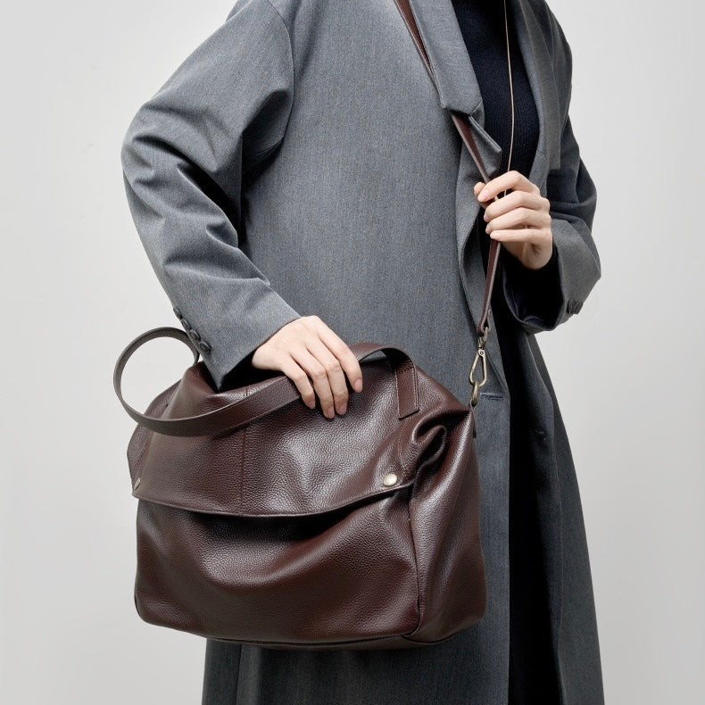Adriana | Bolso minimalista de piel auténtica suave y retro para diario
