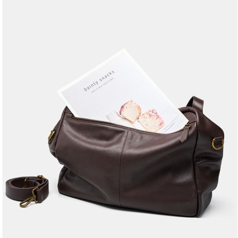 Adriana | Bolso minimalista de piel auténtica suave y retro para diario