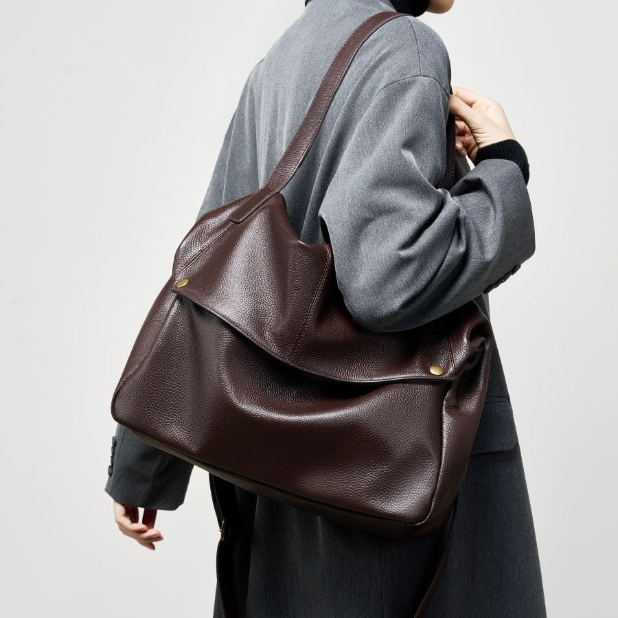Adriana | Bolso minimalista de piel auténtica suave y retro para diario