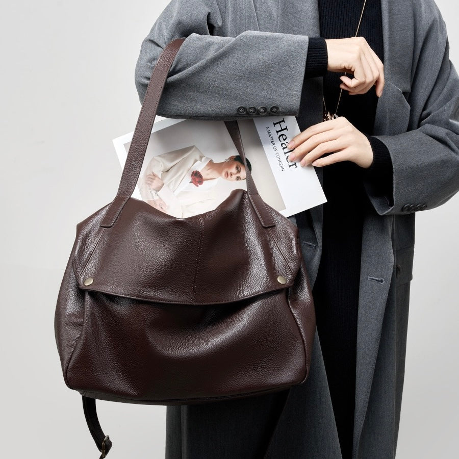Adriana | Bolso minimalista de piel auténtica suave y retro para diario