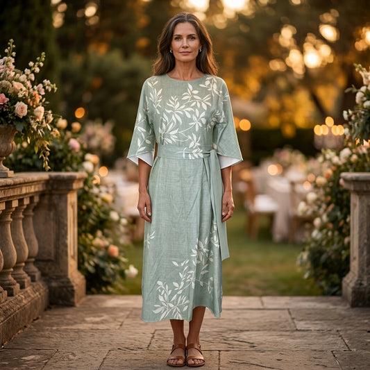 EDEN™ - VESTIDO FLORAL DE CINTURA ALTA