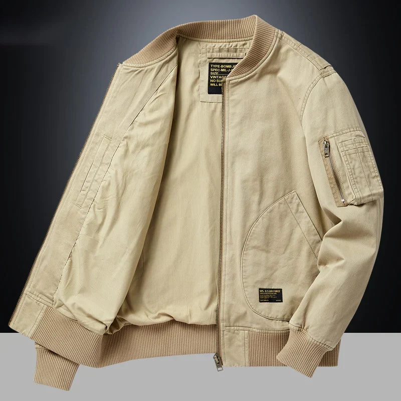 Bomber para Hombre Vintage con Cremallera Metálica