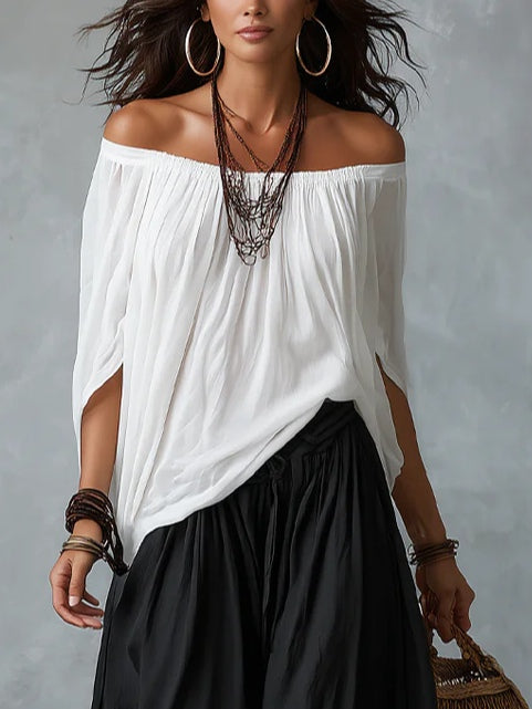 Luna | Conjunto con Hombros Descubiertos y Pantalón Fluido