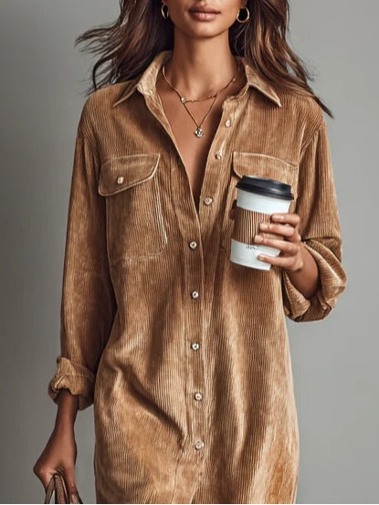 Estelle | Vestido Midi de Pana