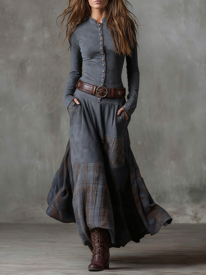 Élise | Maxivestido de Ante con Cinturón