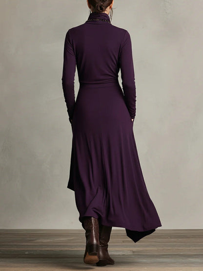Arielle | Vestido Vintage Asimétrico de Cuello Alto