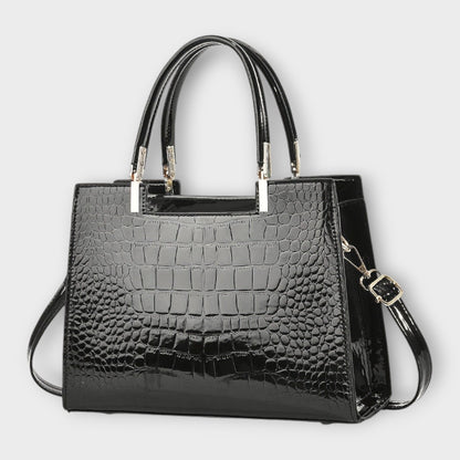 Erain - Bolso brillante en piel con grabado de cocodrilo