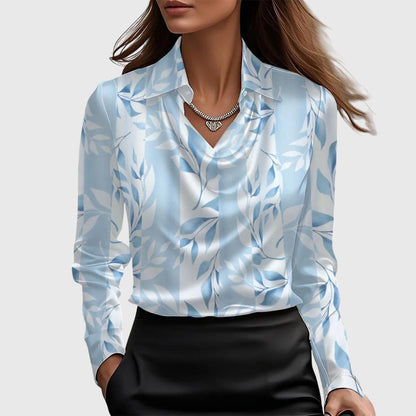 Silvia | Blusa de Lujo con Brillo y Cuello Plisado