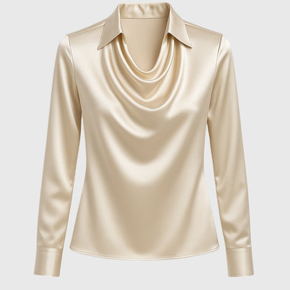 Silvia | Blusa de Lujo con Brillo y Cuello Plisado