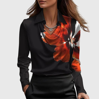 Silvia | Blusa de Lujo con Brillo y Cuello Plisado