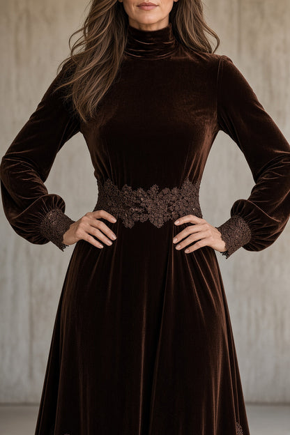 Giselle | Vestido largo con ribetes de encaje