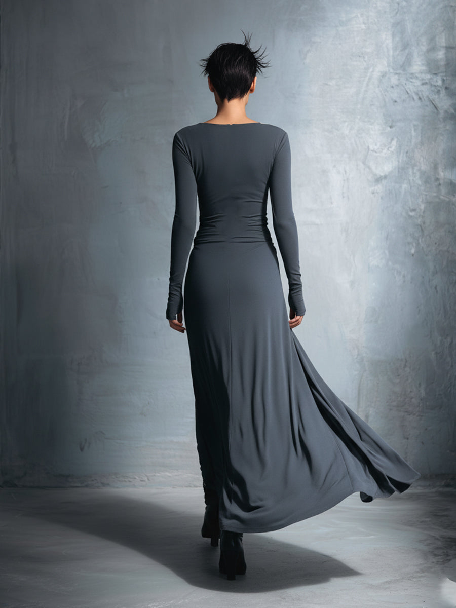 Naomie | Maxivestido Cruzado con Nudo de Seda