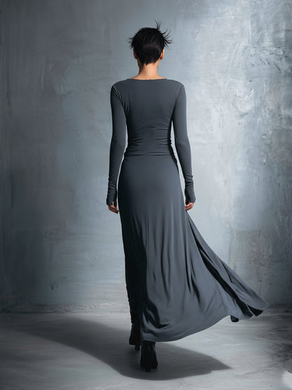 Naomie | Maxivestido Cruzado con Nudo de Seda