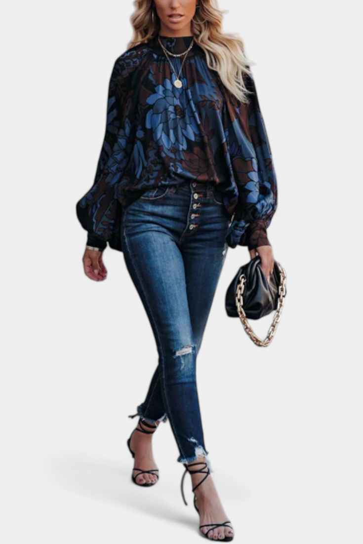 Talía | Blusa de Manga Larga con Estampado Floral