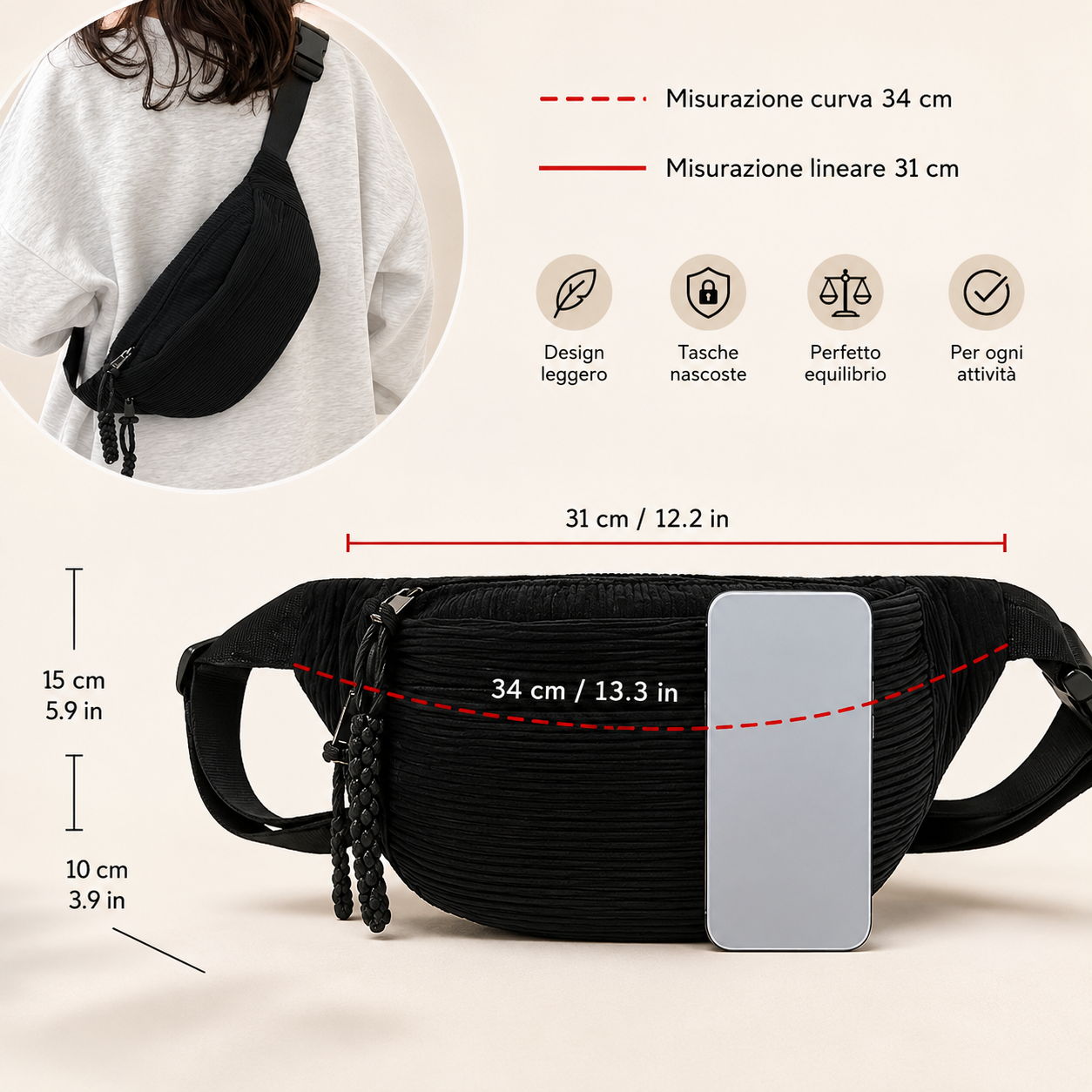 Olga | Bolso de hombro de pana